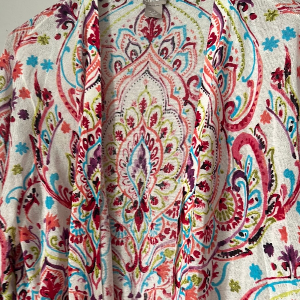 Chico's Colorful Paisley Cardigan size XXL - Picture 3 of 7